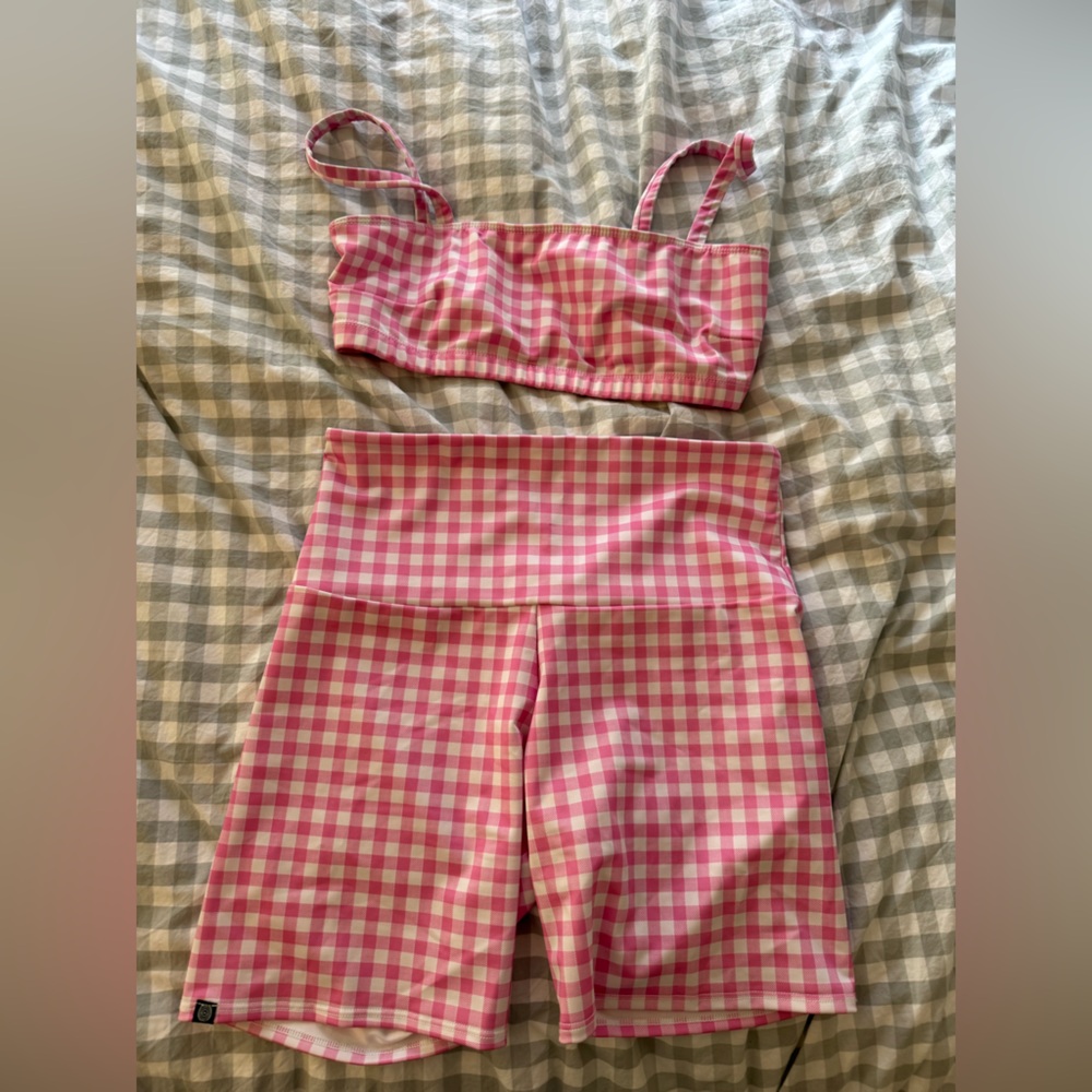 POL Pink and White Gingham Set